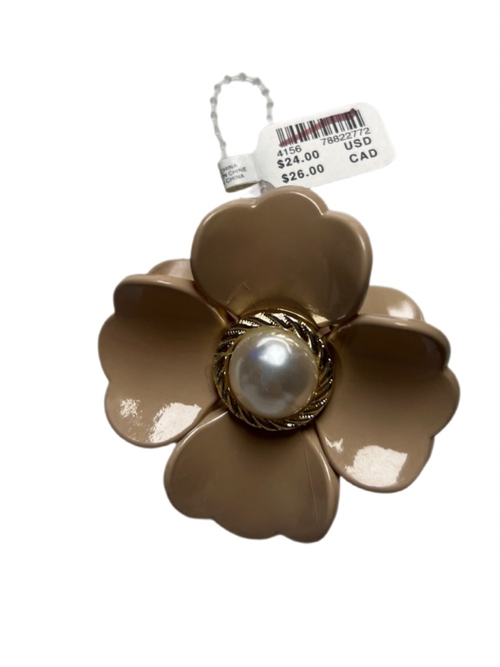 Anthropologie Blush Flower Pearl Hair Claw Clip NWT